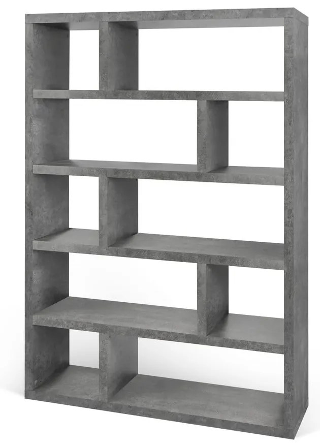 Сив шкаф за книги от бетон 120x173 cm Dublin - TemaHome