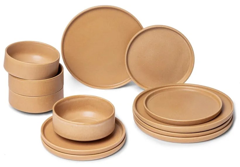 Керамичен тухленооранжев комплект от 12 части Malia - Bonami Selection