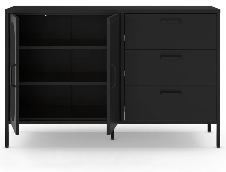 Черен скрин 140x90 cm Diora – Marckeric