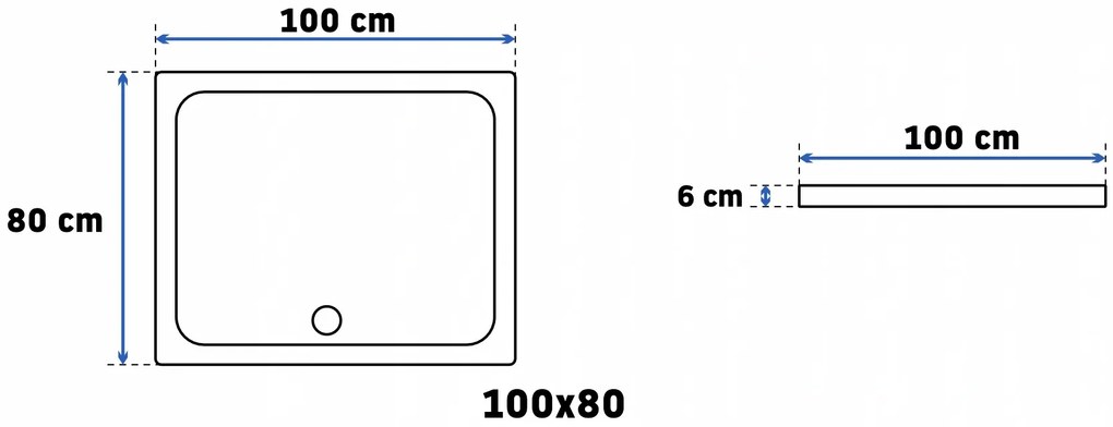 Душ кабина Rea Punto 80x100 Gold