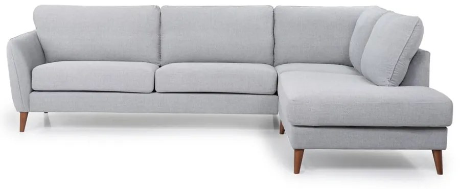 Светлосив ъглов диван (десен ъгъл) Oslo - Scandic