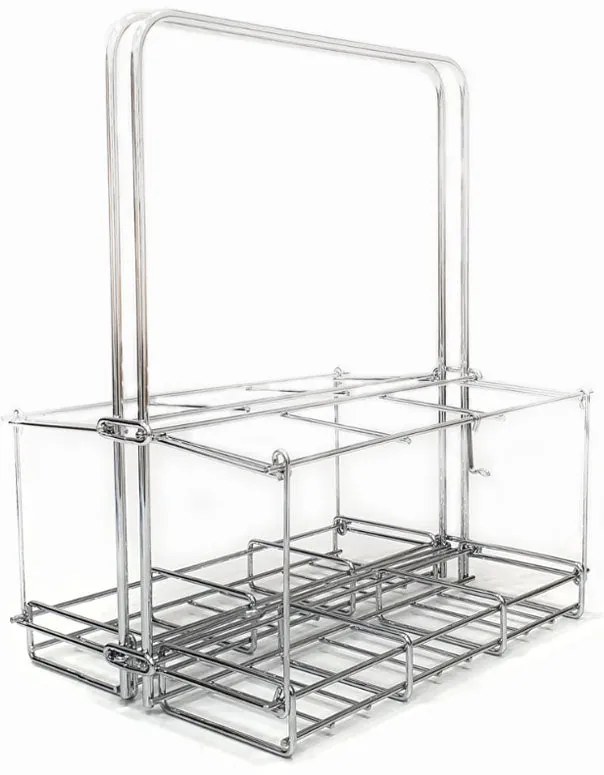 Сгъваема поставка за бутилки Kikkerland sp-BA50, Стояща, Хром