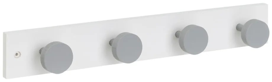 Бяло-сива стенна закачалка от масивен бор 40 cm Anillos – Casa Selección