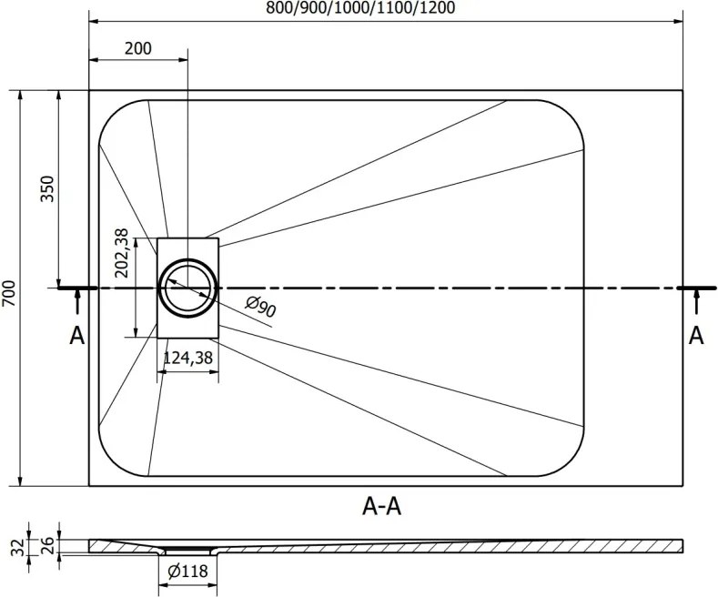 Mexen Hugo правоъгълна душ кабина SMC 100 x 70 см, сива - 42617010
