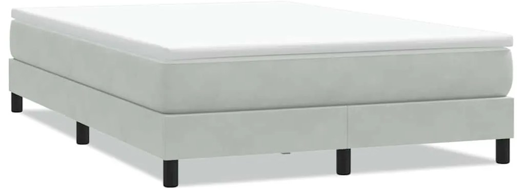 3315879 vidaXL Боксспринг легло без матрак, светлосиво, 160x220 см, кадифе