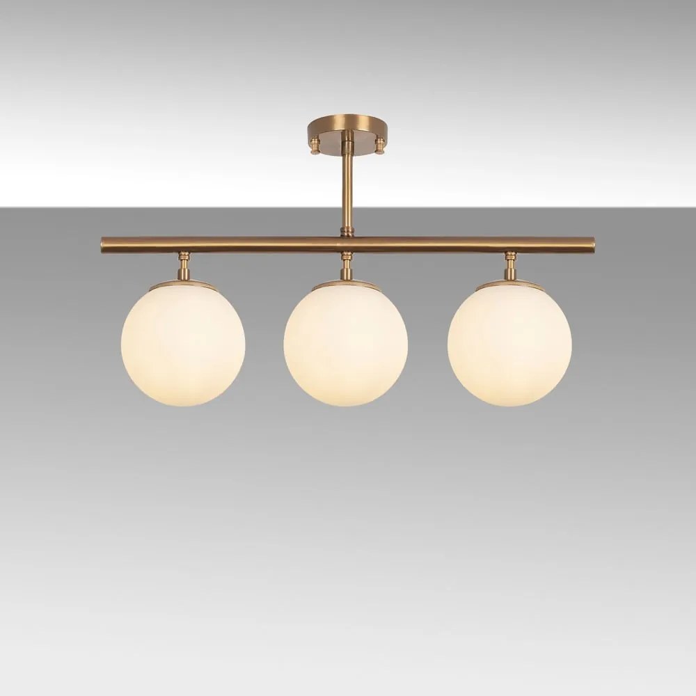 Осветително тяло за таван в бронзов цвят със стъклен абажур ø 15 cm Atmaca – Opviq lights