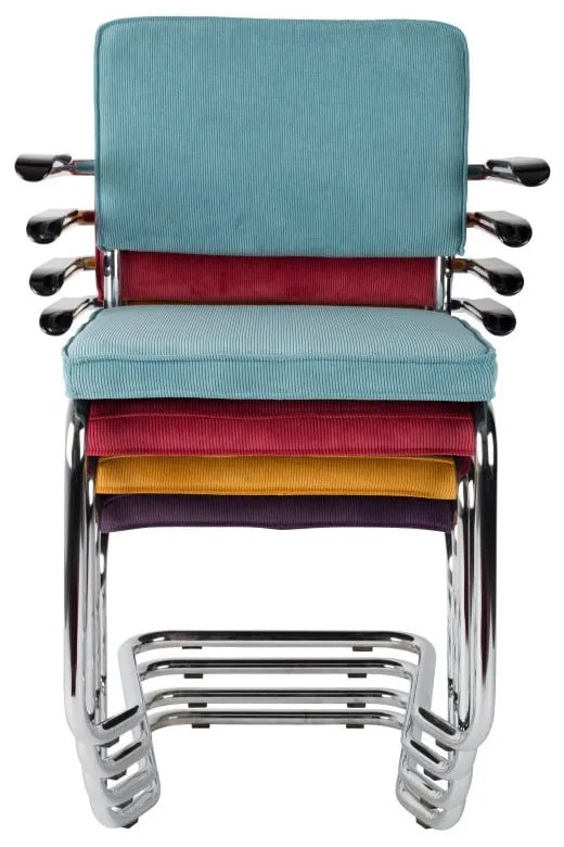 Комплект от 2 черни стола с подлакътници Ridge Kink Rib - Zuiver