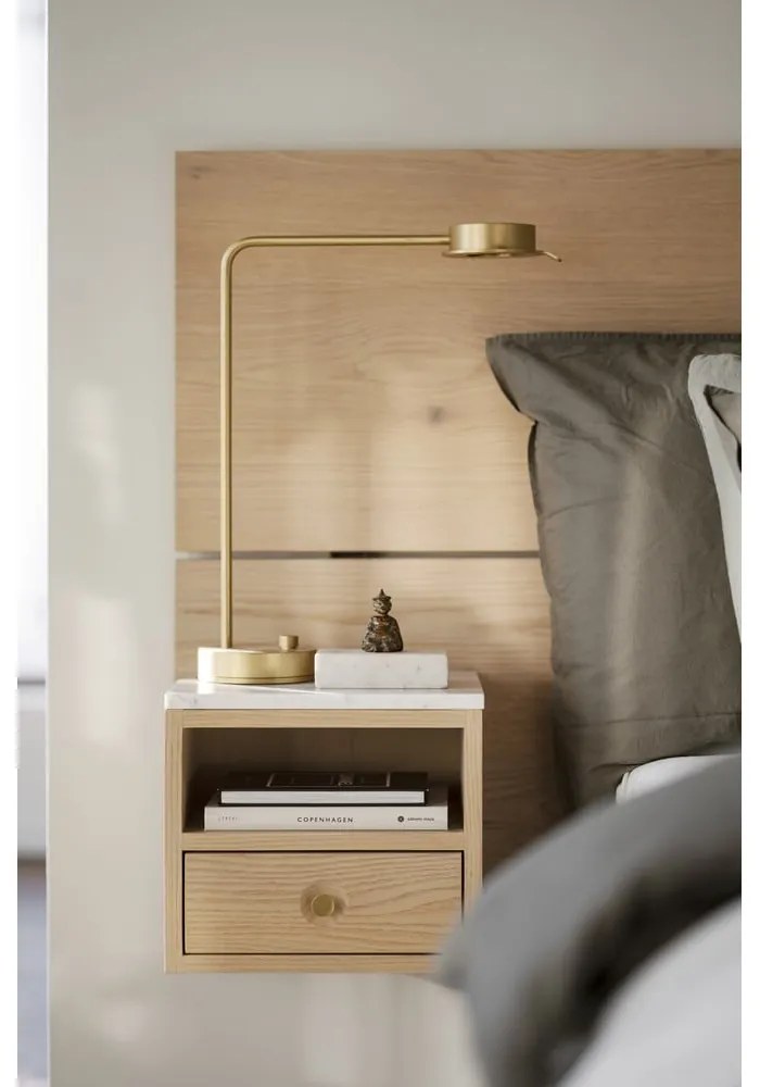 Табла за легло от масивен дъб естествена 240x79 cm Whitmore – Rowico