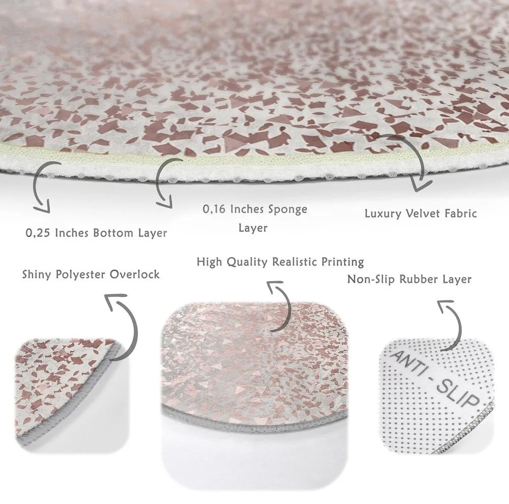 Сив кръгъл килим подходящ за пране и за прахосмукачки роботи ø 80 cm Comfort – Mila Home