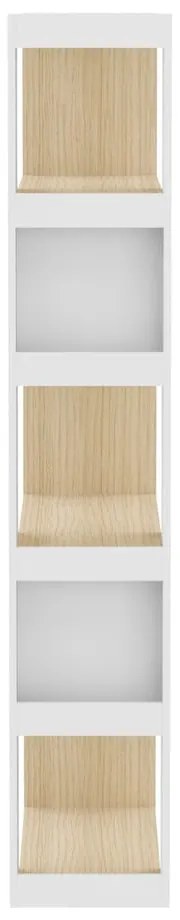 Бяла етажерка за книги в дъб 90x188 cm Ella - TemaHome