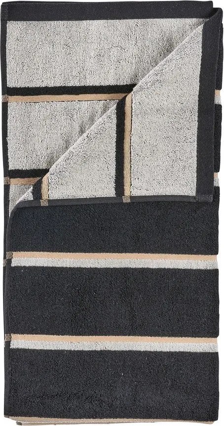 Черна/светлосива памучна кърпа 50x100 cm Sauna – Zone