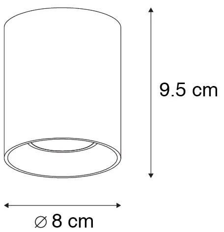 Дизайнерски повърхностно монтиран спотлайт златист GU10 50mm - Tubo