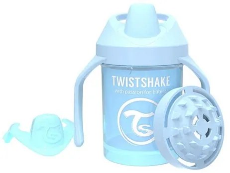 Мини чаша с шейкър Twistshake 230 мл 4+ месеца синя