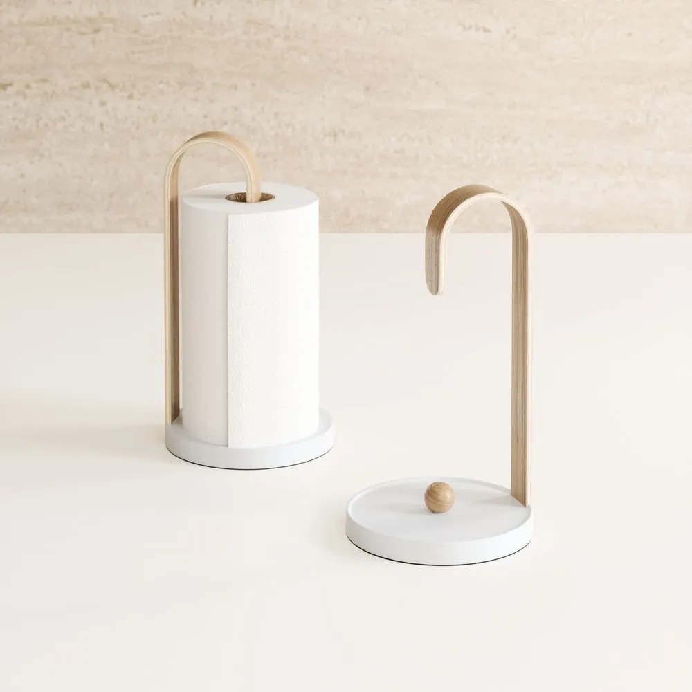 Бяла дървена поставка за хартия ø 17 cm Bellwood - Umbra