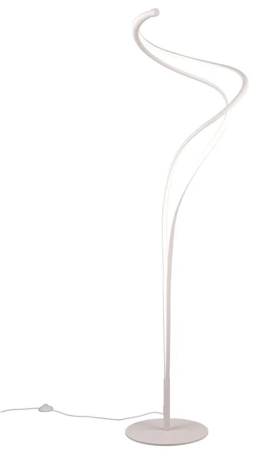 Бяла LED подова лампа с метален абажур (височина 160 cm) Nala - Trio Select