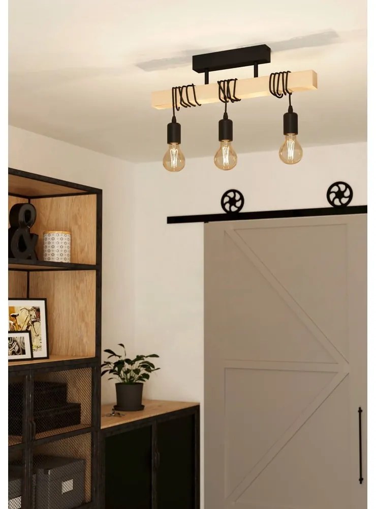 Висящо осветително тяло в черен и естествен цвят TOWNSHEND – EGLO