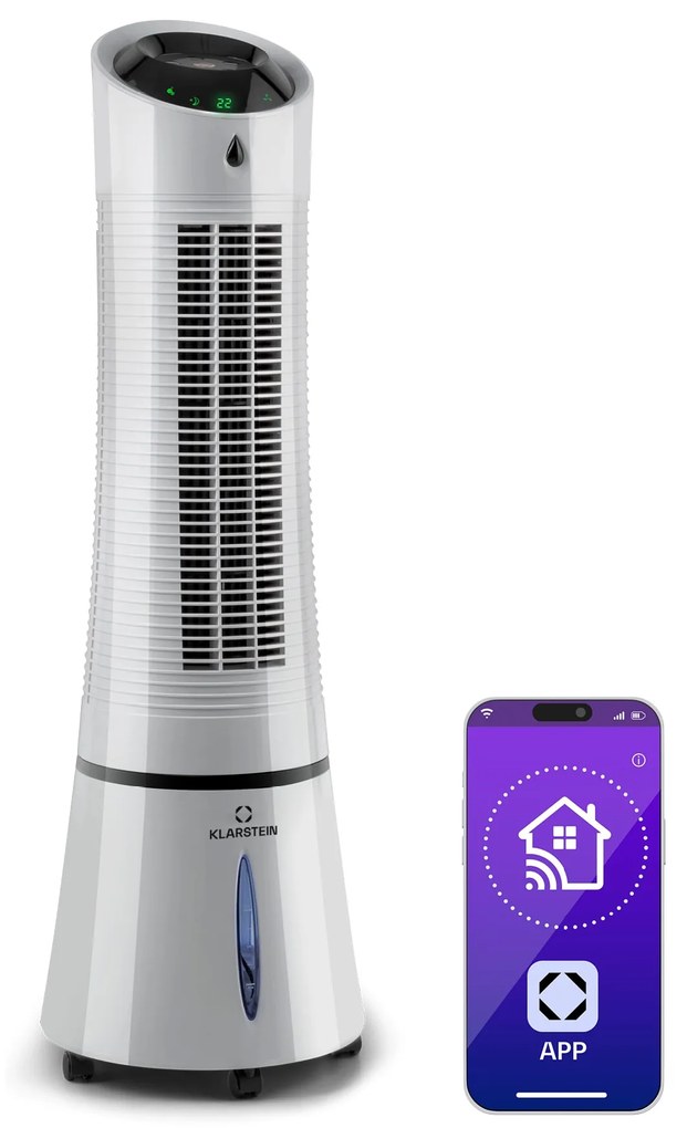 Klarstein Skyscraper Ice Smart, 4-в-1, въздушен, охладител и вентилатор, WiFi, 210m³/h, дистанционно управление