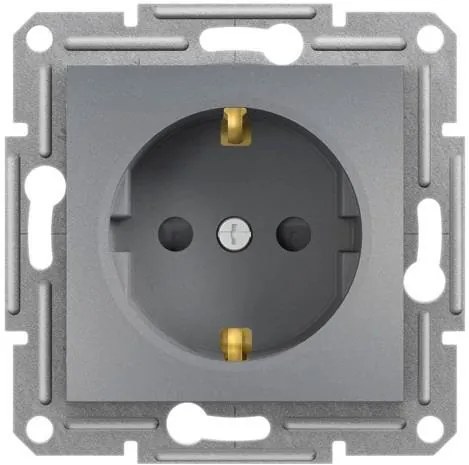 SE Контакт ШУКО 16A с детска защита цвят Стомана Asfora  - EPH2900262