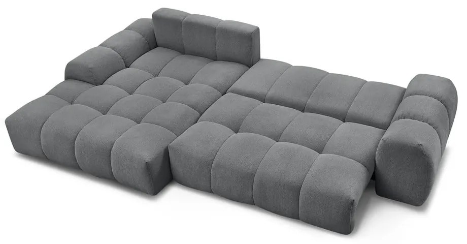 Тъмносив шенилов сгъваем/с място за съхранение ъглов диван (ляв ъгъл) Everest – Bobochic Paris