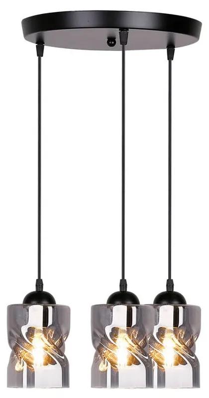 Черно висящо осветително тяло със стъклен абажур Felis - Candellux Lighting