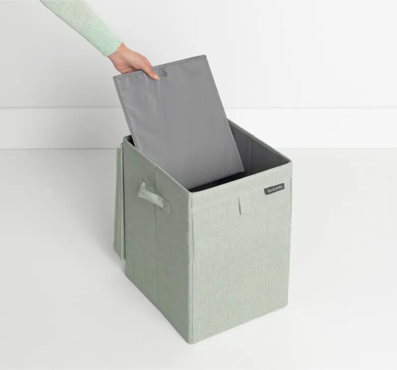 Кутия за пране Brabantia Stackable 1000829, 35 л, Преден отвор, Широк капак, Сгъваема, Зелен