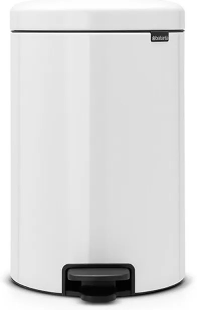 Кош за боклук с педал Brabantia NewIcon 649047, 20 л, Плавно затваряне, Противоплъзгаща основа, Метална вътрешна кофа, Бял