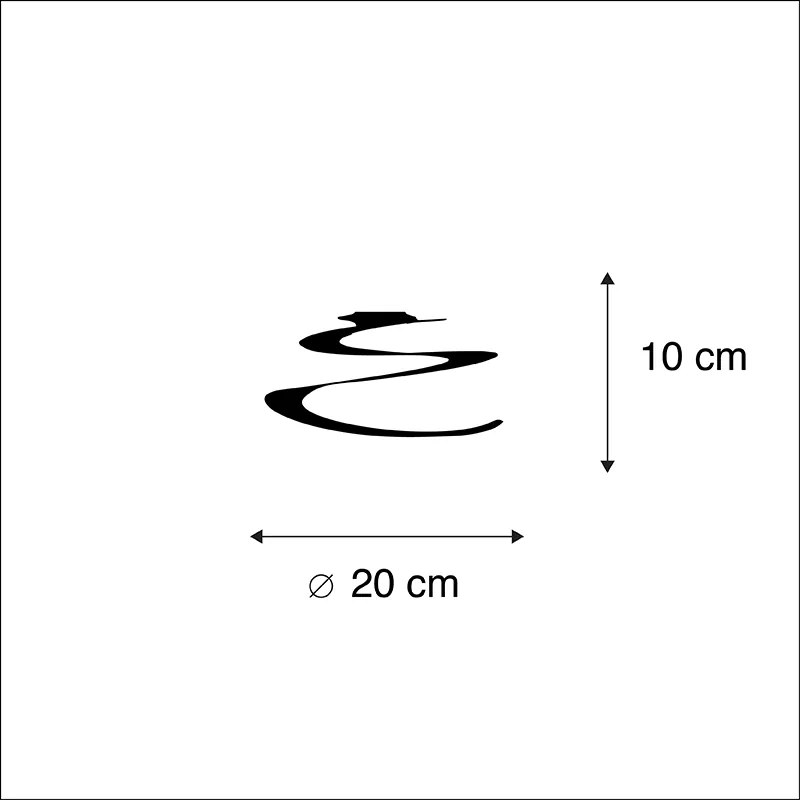 Стъклен абажур черен 20 см - Spiral