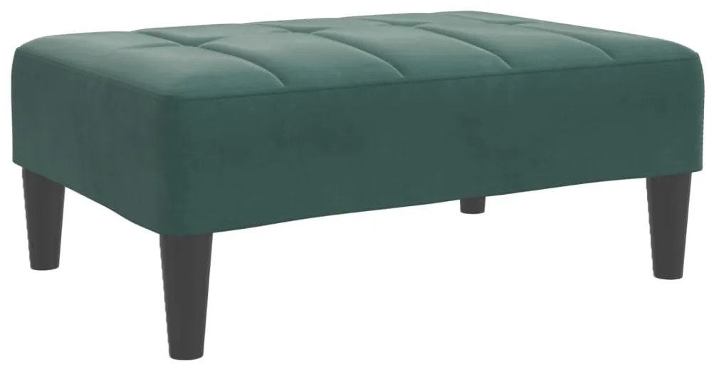 4007386 vidaXL Табуретка, тъмнозелена, 77x55x31 см, кадифе