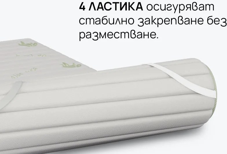 Топ матрак isleep, Smart Topper Aloe, 90x200x3, Мек, Мемори пяна