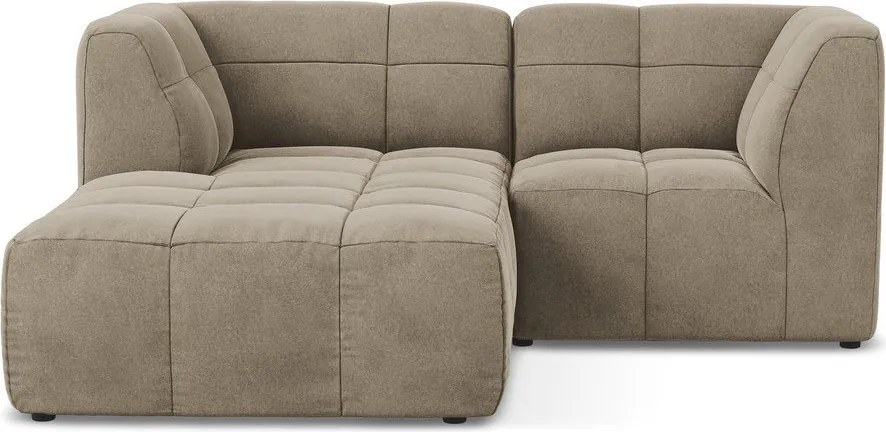 Кафяв кадифен ъглов диван (ляв ъгъл) Aloha – Makamii