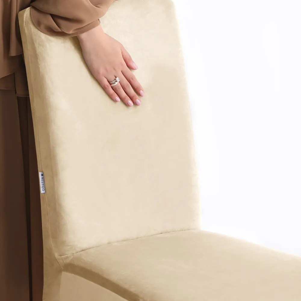 Бежово ластично покривало за стол 48 cm Sento – Restilo