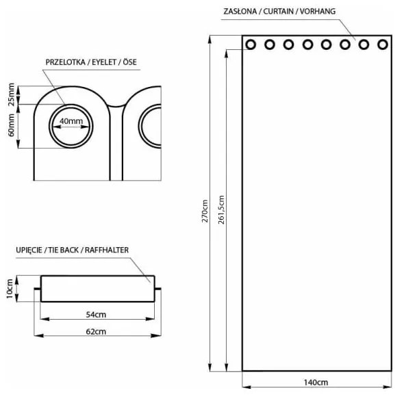 Лилаво dimout перде 140x270 cm Eyelets – Restilo