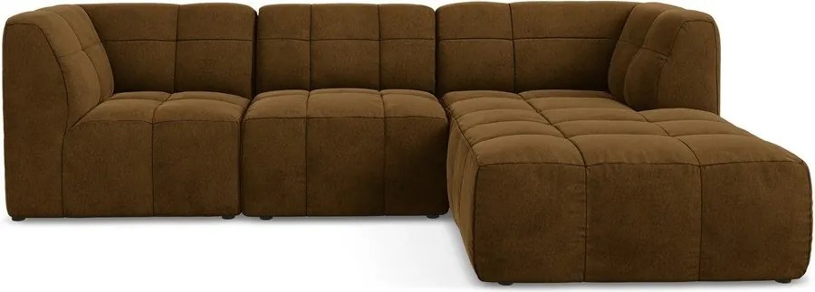 Кадифен ъглов диван в цвят горчица (десен ъгъл) Aloha – Makamii