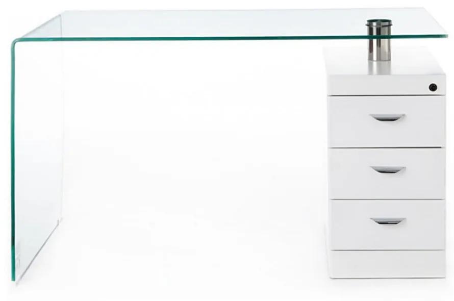 Работна маса със стъклен плот 65x125 cm Bow - Tomasucci