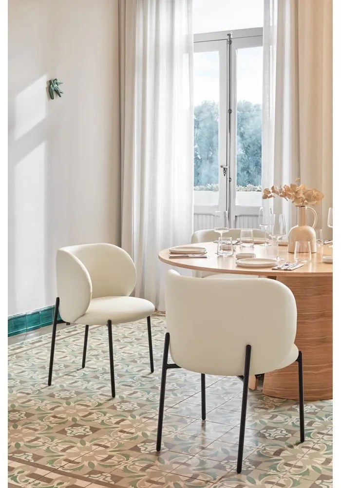 Бели тапицирани трапезни столове в комплект 2 бр. Mogi – Teulat