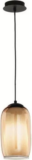 Ondaluce - Пендел с кабел BONNIE 1xE27/15W/230V Ø 15,5 cm черен/димчато бежов
