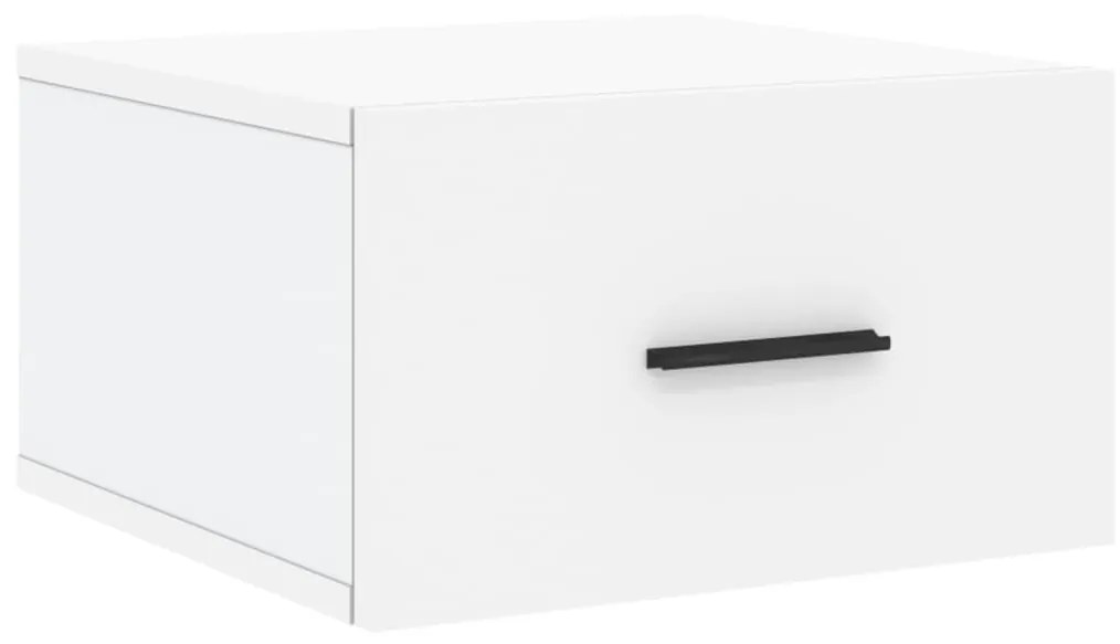 829852 vidaXL Нощно шкафче за стенен монтаж, бяло, 35x35x20 см