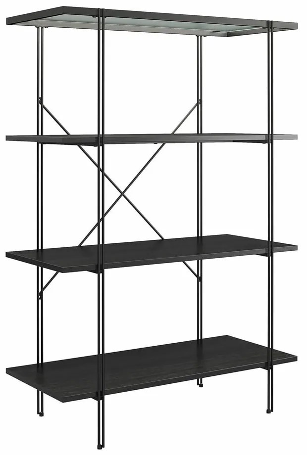 Черна етажерка за книги в дъб 79x117 cm Wainwright - Queer Eye