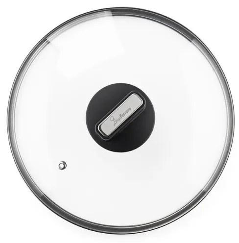 Тенджера Luigi Ferrero Regina FR-2440 24x11.5 см, 4.3 л, Незалепващо покритие, Стъклен капак с отвор за пара, Индукция, Черен