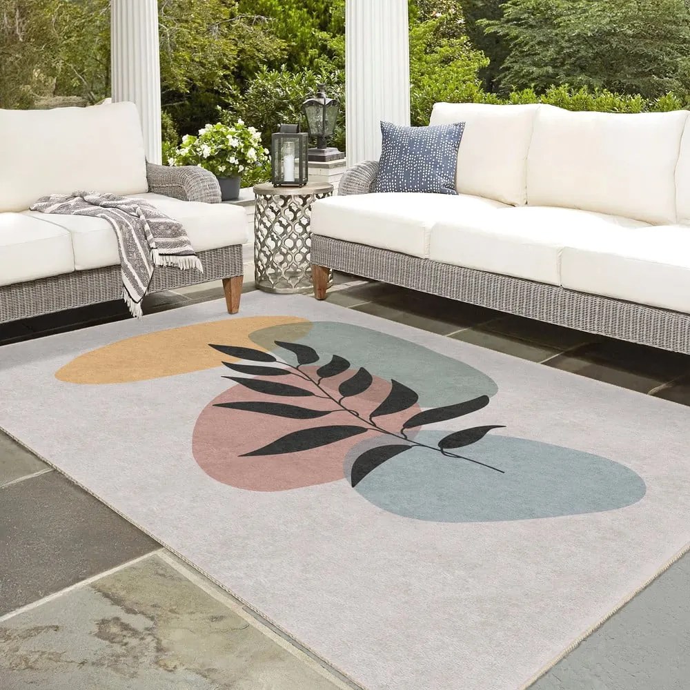 Кремав килим подходящ за пране 120x180 cm Illustrated Autumn – Mila Home