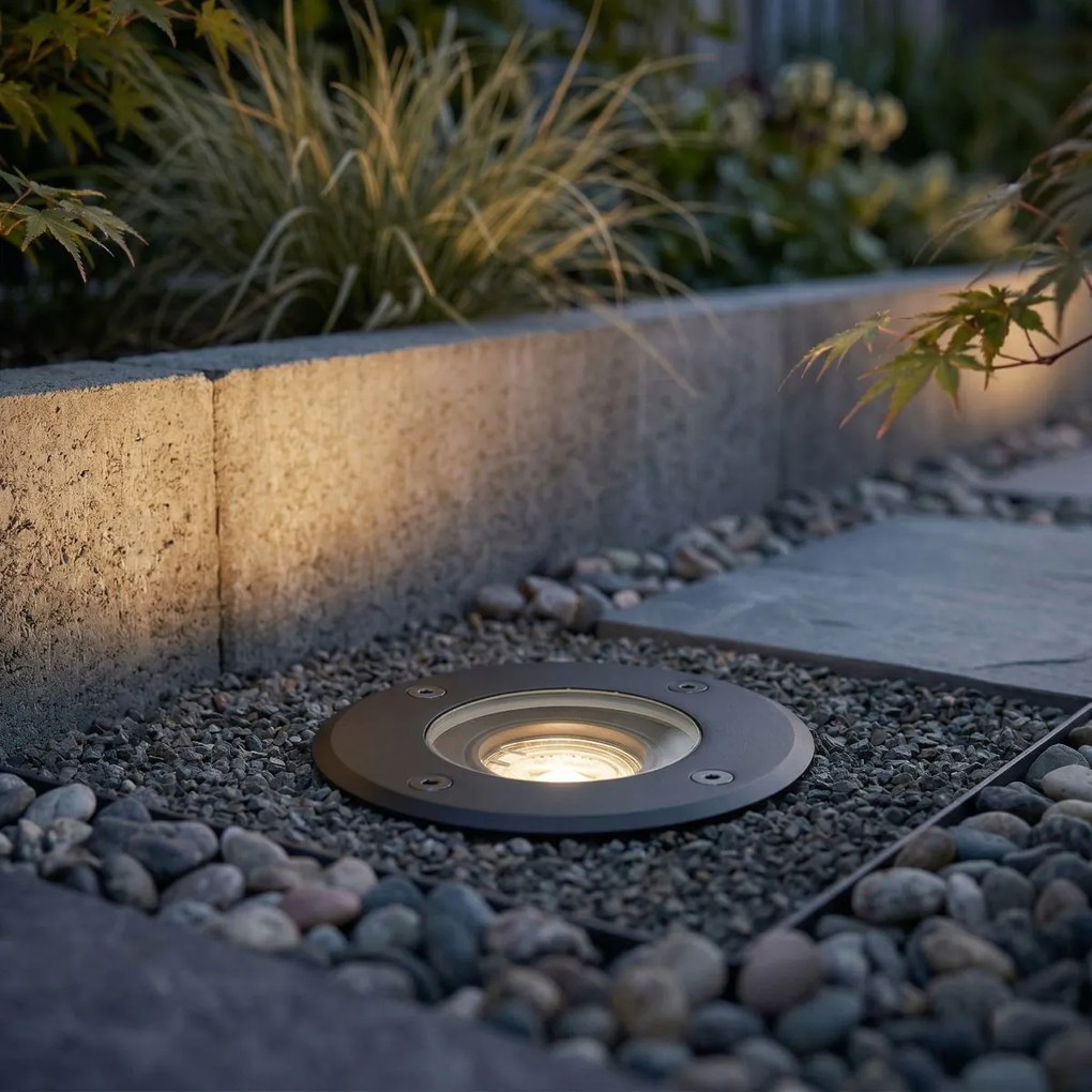 Модерен външен наземно прожектор черен 35 мм регулируем IP65 - Delux