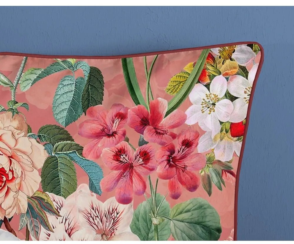 Оранжев чаршаф от органичен памук за единично легло Flowery, 140 x 220 cm Organic - Descanso