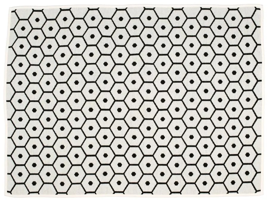 Черно одеяло със смес от вълна 140x180 cm Honey Black – Pappelina