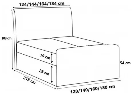 Тапицирано легло Sergio Lux-Mauro-160 x 200