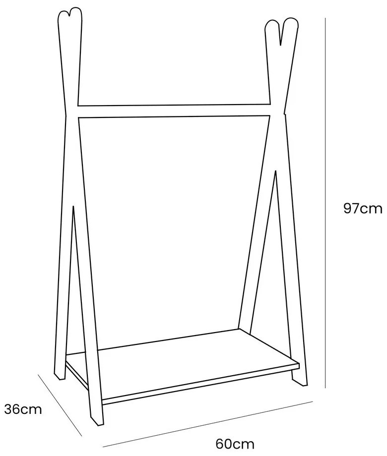 Детска закачалка от декор от бор в естествен цвят 60x97 cm Montessori – Meowbaby