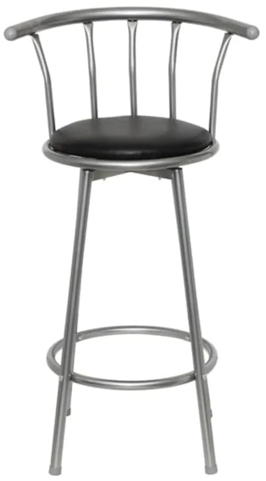 60561 vidaXL Бар табуретки, 2 бр, черни, изкуствена кожа