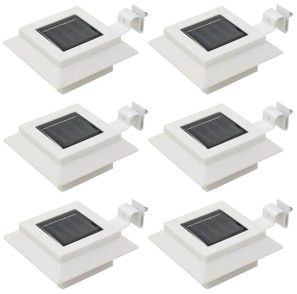 Sonata Градински соларни лампи, 6 бр, LED, квадратни, 12 см, бели