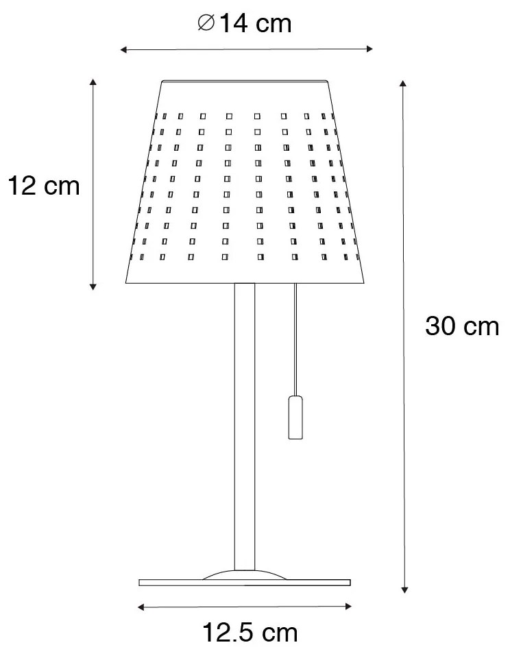 Външна настолна лампа синя с LED 3-степенна димируема акумулаторна и слънчева - Ferre