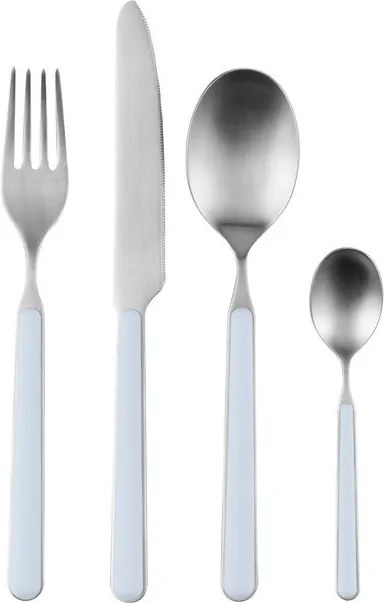 Светлосин/в сребрист цвят прибори за хранене 4 бр. от неръждаема стомана за 1 човек Noli – noo.ma