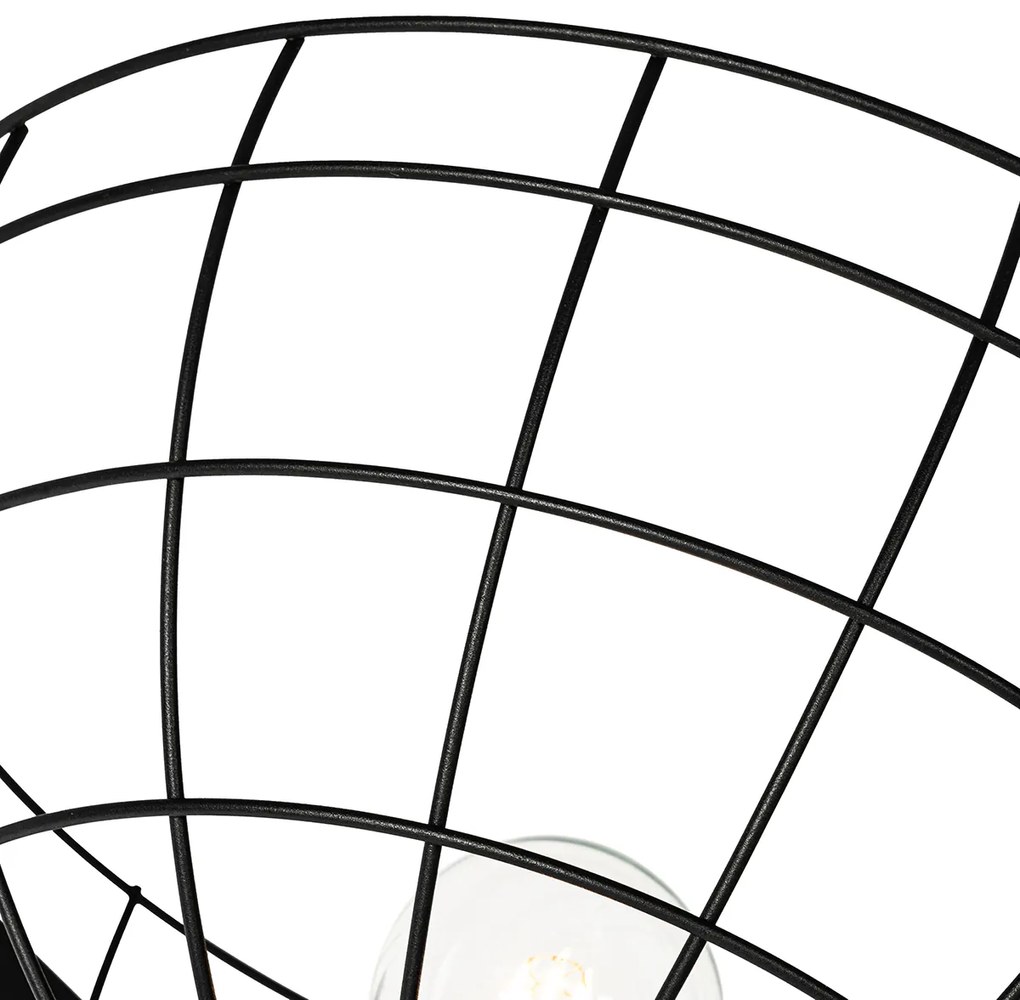 Индустриална подова лампа черна 50 см регулируема - Hanze